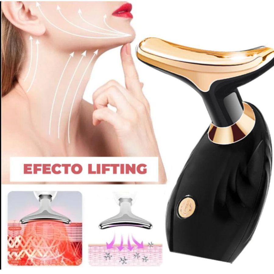 Masajeador Reductor Vibración Facial Cuello y Papada Antiarrugas 3 Modos Velocidad Led.