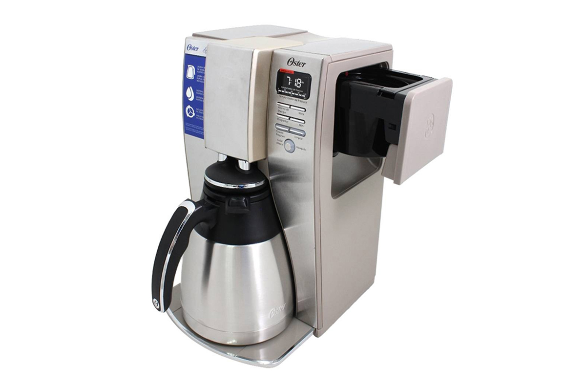  CAFETERA 10 TAZAS PROGRAMABLE JARRA TERMICA ACERO INOXIDABLE PLATEADA OSTER.