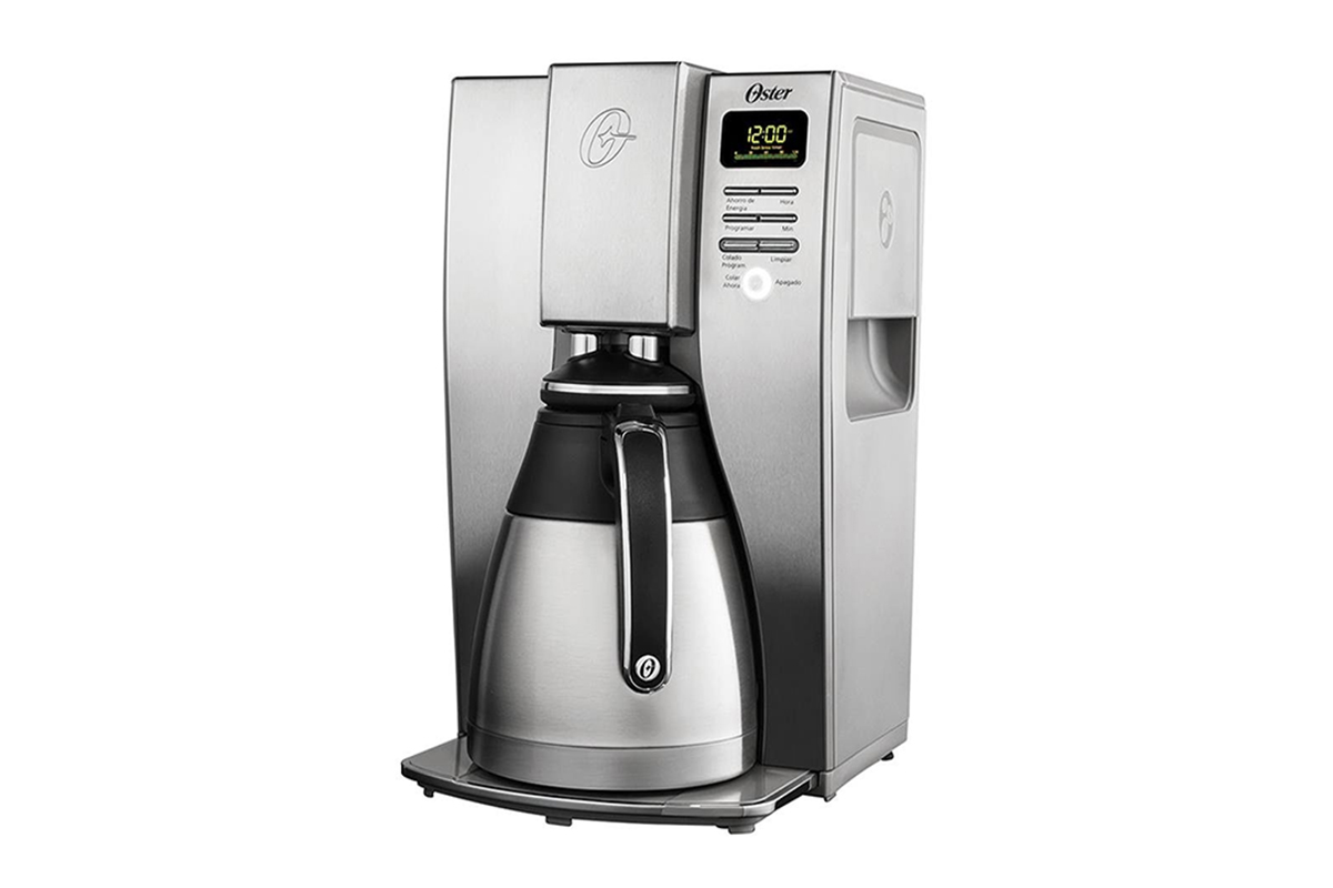  CAFETERA 10 TAZAS PROGRAMABLE JARRA TERMICA ACERO INOXIDABLE PLATEADA OSTER.