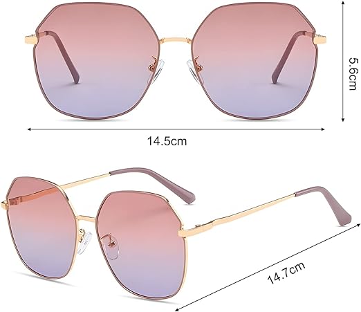 Lentes de sol mujer, Sebami Gafas De Sol de Moda de Metal anteojos de sol Gafas de protección UV Gafas de sol polarizadas perfecta para Conducción y Viajes.