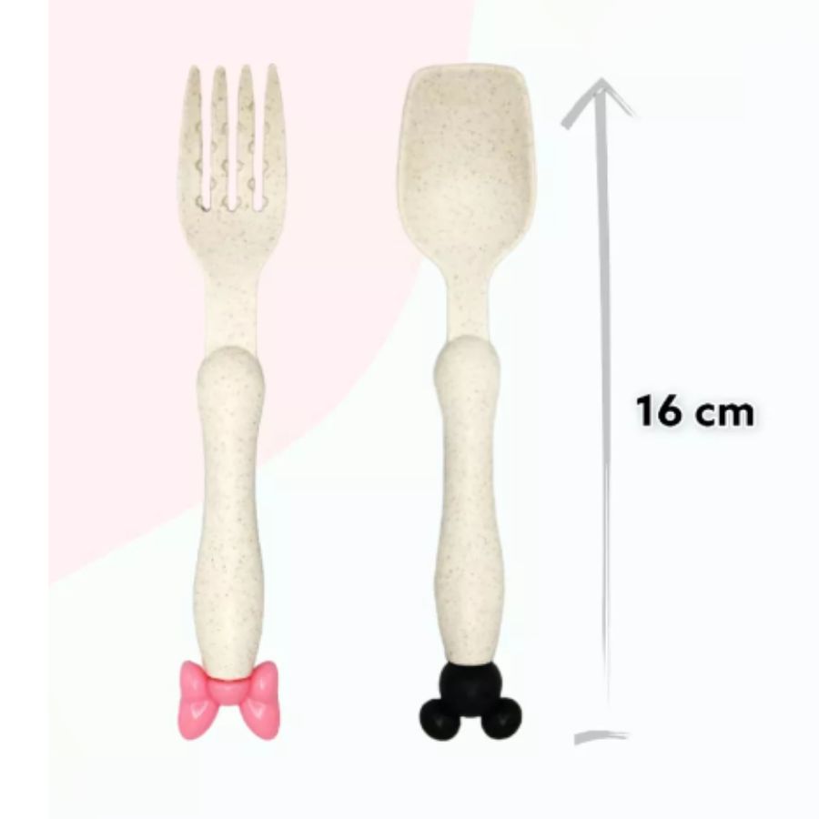 Vajilla Set 3 Piezas Plato Cuchara Tenedor Minnie Ecologico.