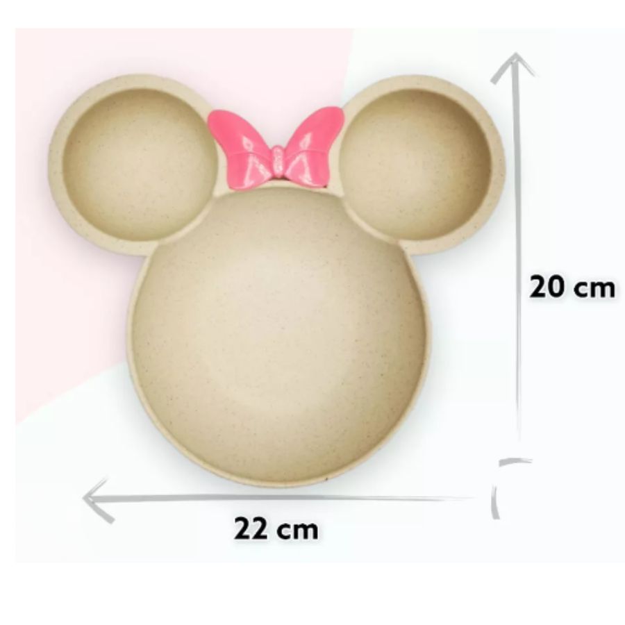 Vajilla Set 3 Piezas Plato Cuchara Tenedor Minnie Ecologico.