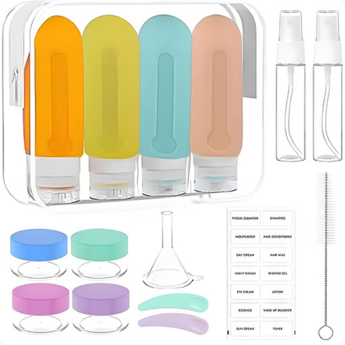 Kit Botellas De Silicona For Viaje 16 piezas