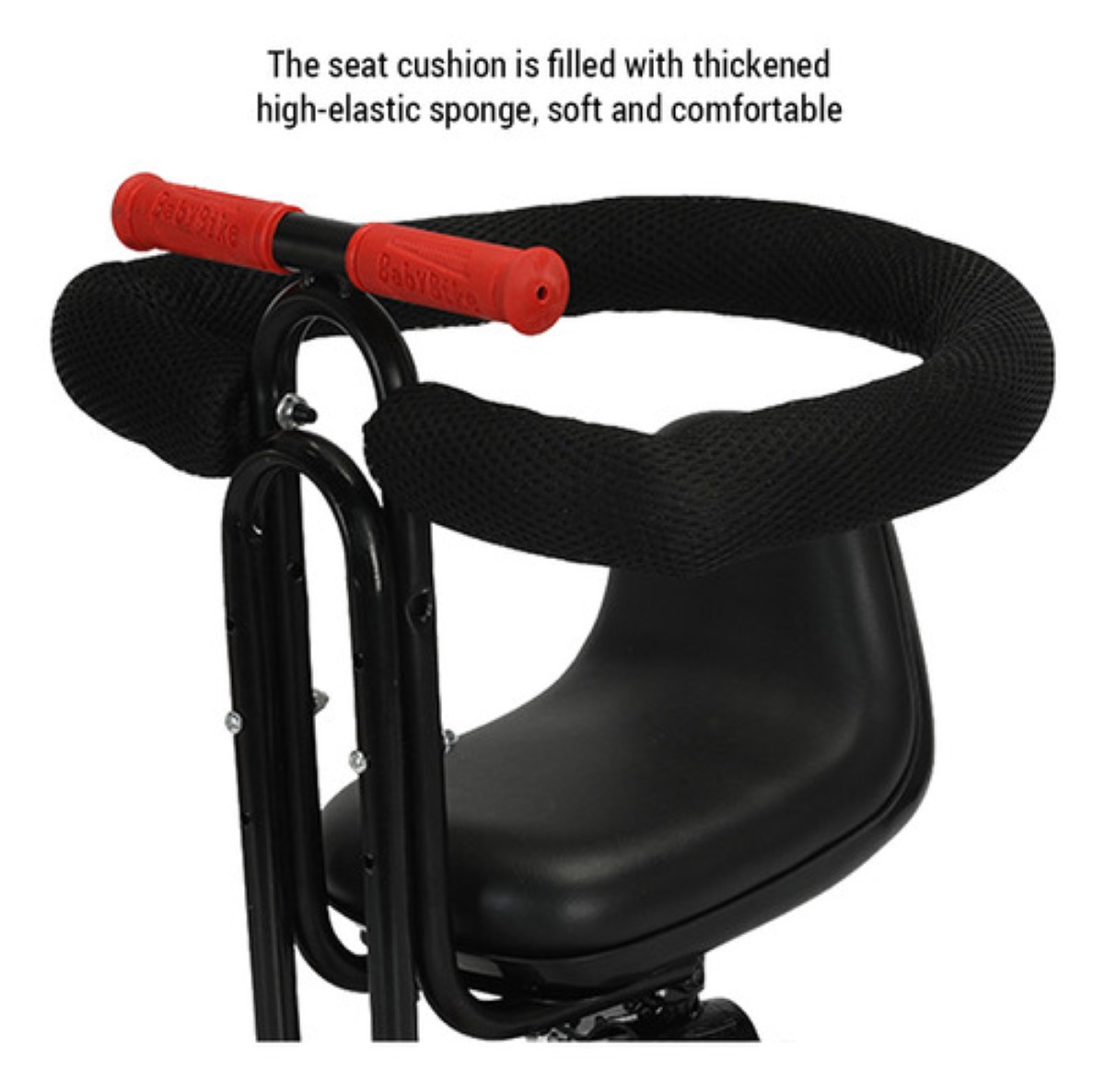 "Asiento De Seguridad Frontal De Bicicleta Para Niños negro rojo "
