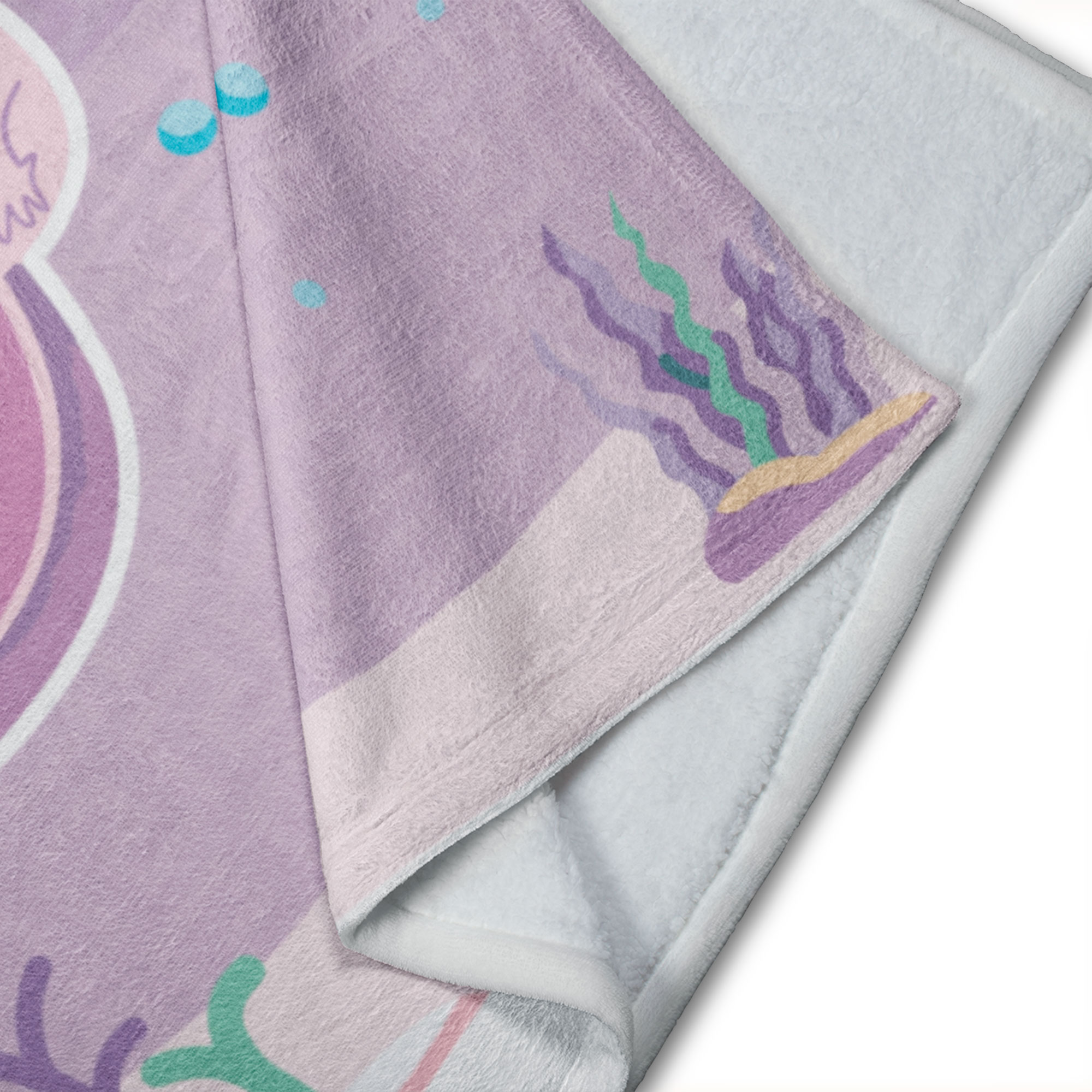 Cobija Manta Frazada De Diseño De Ajolote Fondo Mar Morado Ultra Suave Y Ligera Alta Calidad.