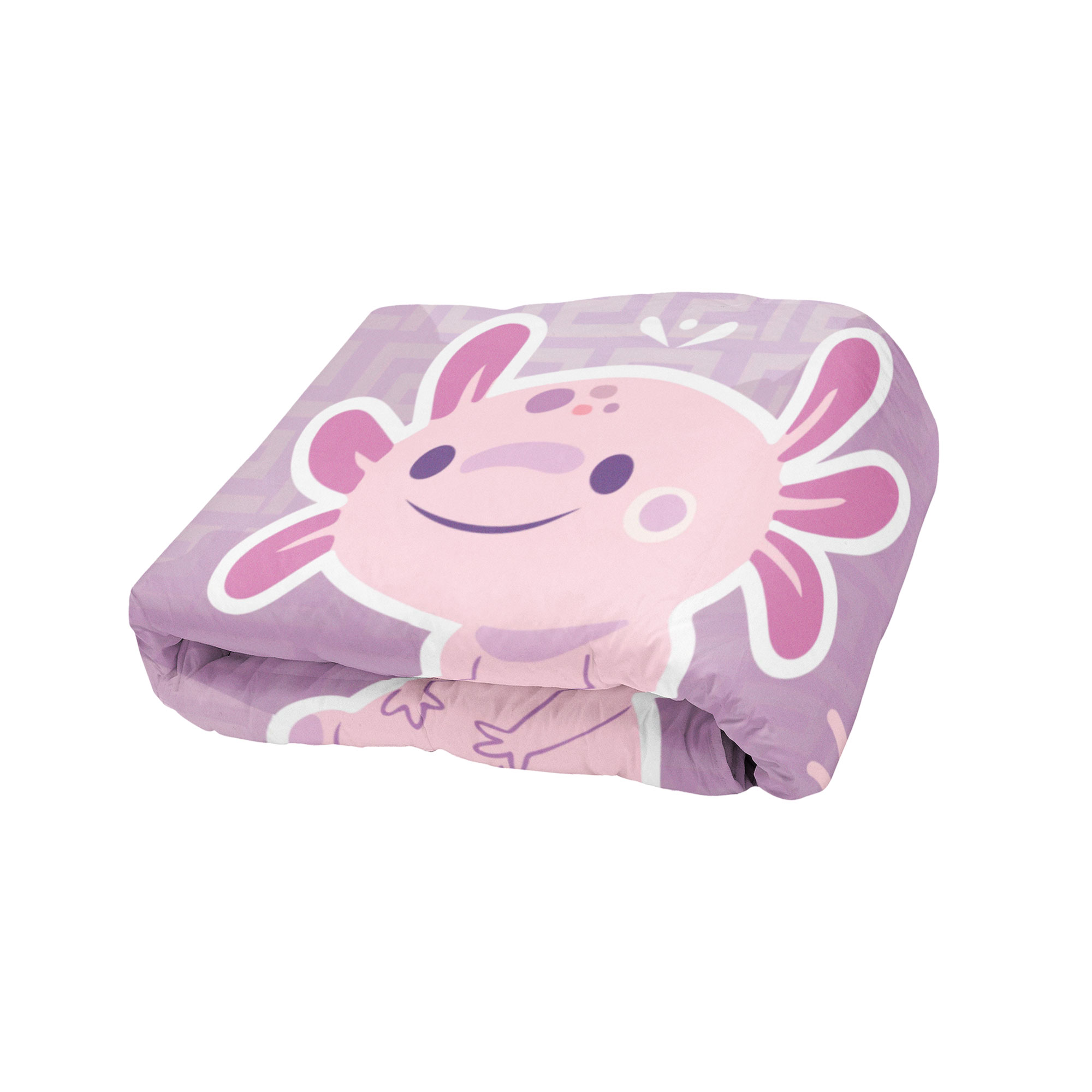 Cobija Manta Frazada De Diseño De Ajolote Fondo Mar Morado Ultra Suave Y Ligera Alta Calidad.