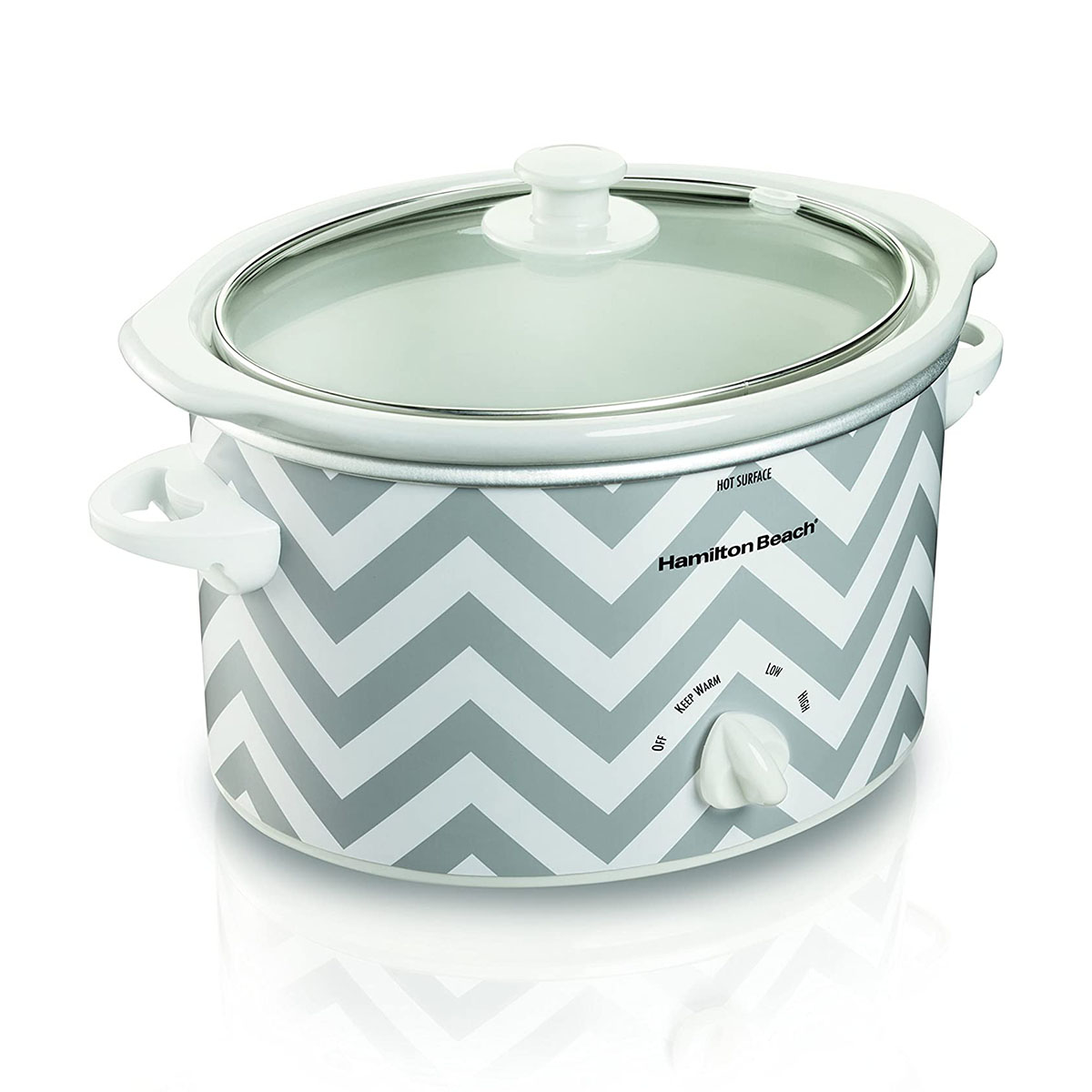 OLLA DE LENTO COCIMIENTO 2.8LTS BLANCA CON GRIS HAMILTON BEACH.
