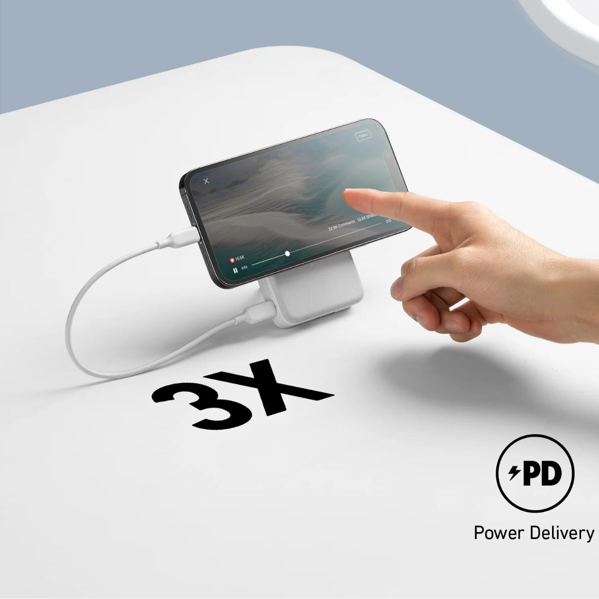 Cargador Batería Portátil ANKER 633 10000mAh magnético y USB C Blanco.