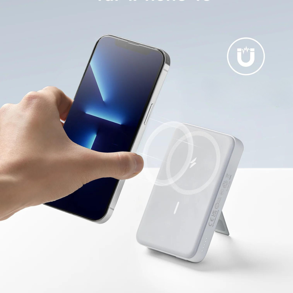 Cargador Batería Portátil ANKER 633 10000mAh magnético y USB C Blanco.