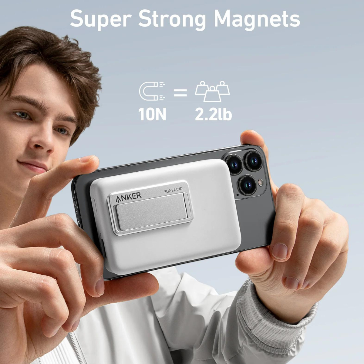 Cargador Batería Portátil ANKER 633 10000mAh magnético y USB C Blanco.