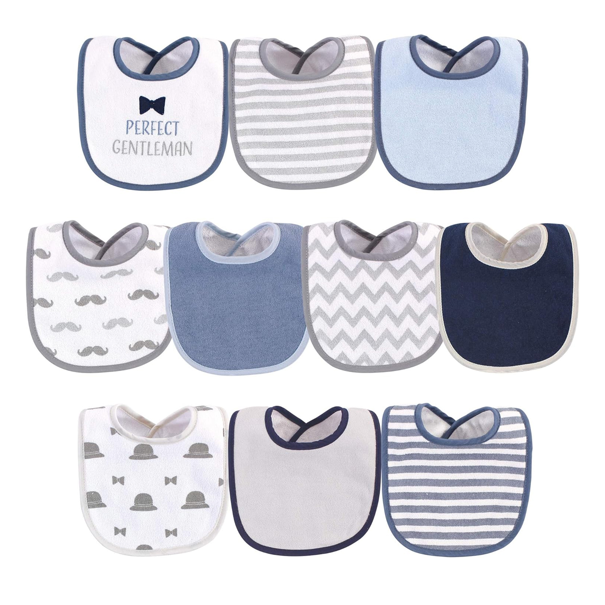 Baberos De Tela Para Bebé Hudson Baby 10pz Gentleman