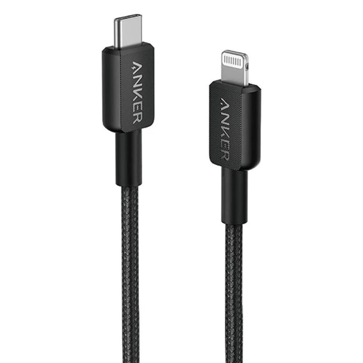 Cable USB-C a Lightning ANKER 322 1mt certificado carga rápida Negro.