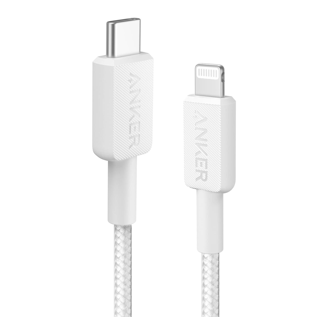 Cable USB-C a Lightning ANKER 322 1mt certificado carga rápida Blanco.