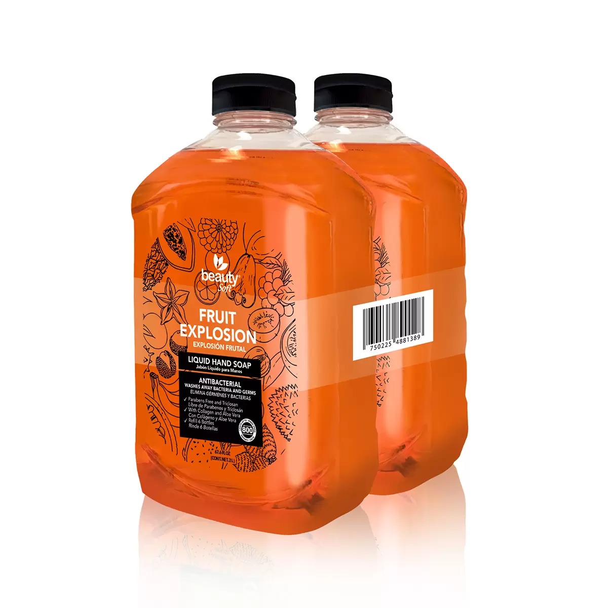 Beauty Soft Jabón Líquido para Manos 2 pzas de 2 L.
