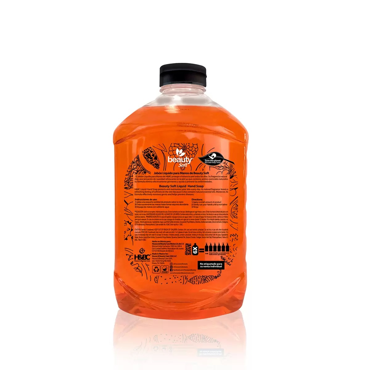 Beauty Soft Jabón Líquido para Manos 2 pzas de 2 L.