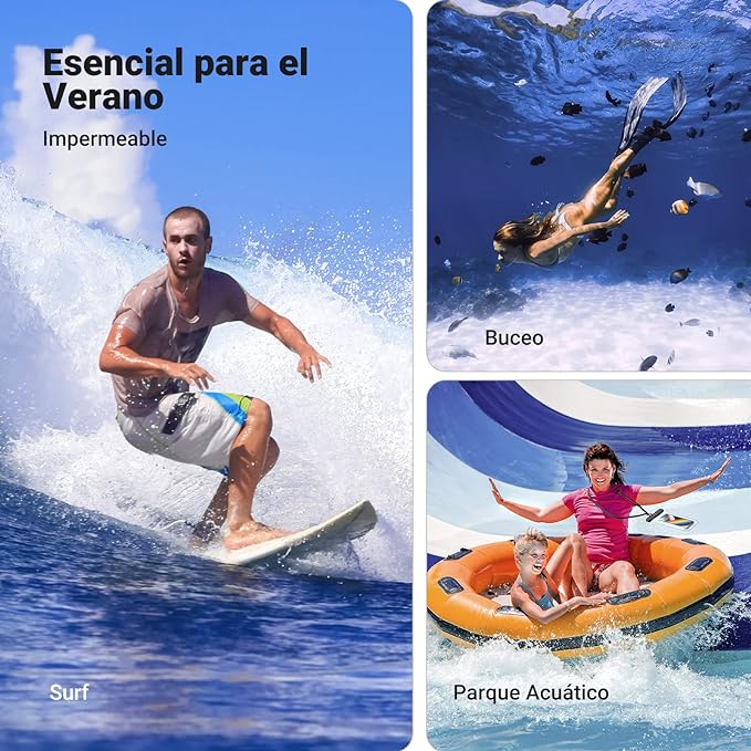 UGREEN Funda Impermeable para Celular, Bolsa para Celular contra Agua, Funda Celular Waterproof para iPhone 14 13 12 11 Pro MAX, Galaxy S23 S22 Ultra, Xiaomi Redmi Note de hasta 7.2 Pulgadas, 2 Pack.