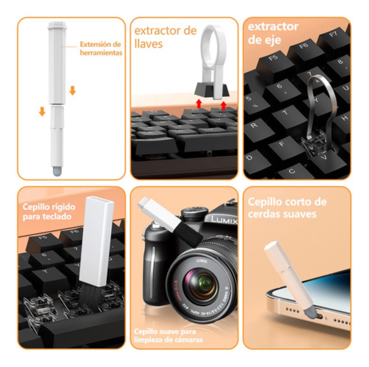 20 En 1 Brochas Limpieza Kit De Limpieza Teclados Celulares