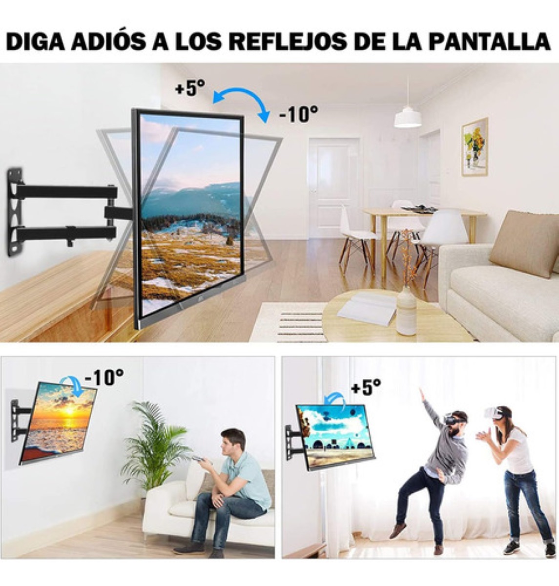 Amyzavls Base Soporte De Pantalla Pared Tv 15 A 55 Pulgadas 30kg Color Negro
