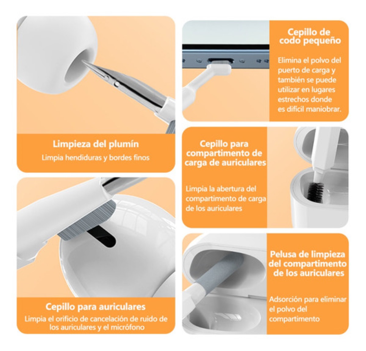 20 En 1 Brochas Limpieza Kit De Limpieza Teclados Celulares