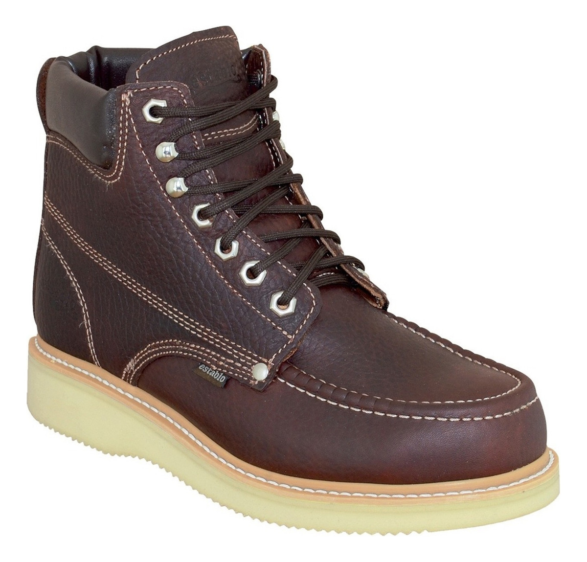 Bota De Trabajo Industrial Establo 513 Para Caballero Color Shedron.