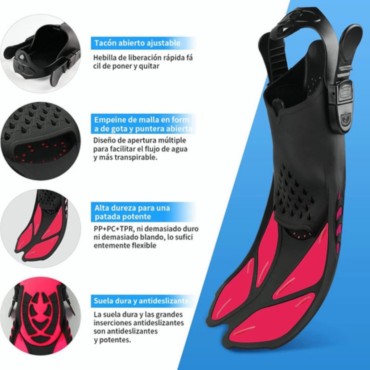 "Juego De Snorkel Con Máscara,buceo Esnórquel,aletas,bolsas Talla S ".
