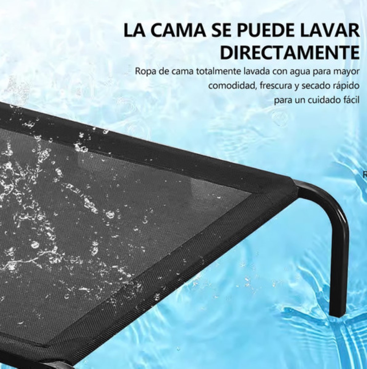 "Cama Elevada Para Perro Cuna Portátil Para Mascotas Grande color negro ".