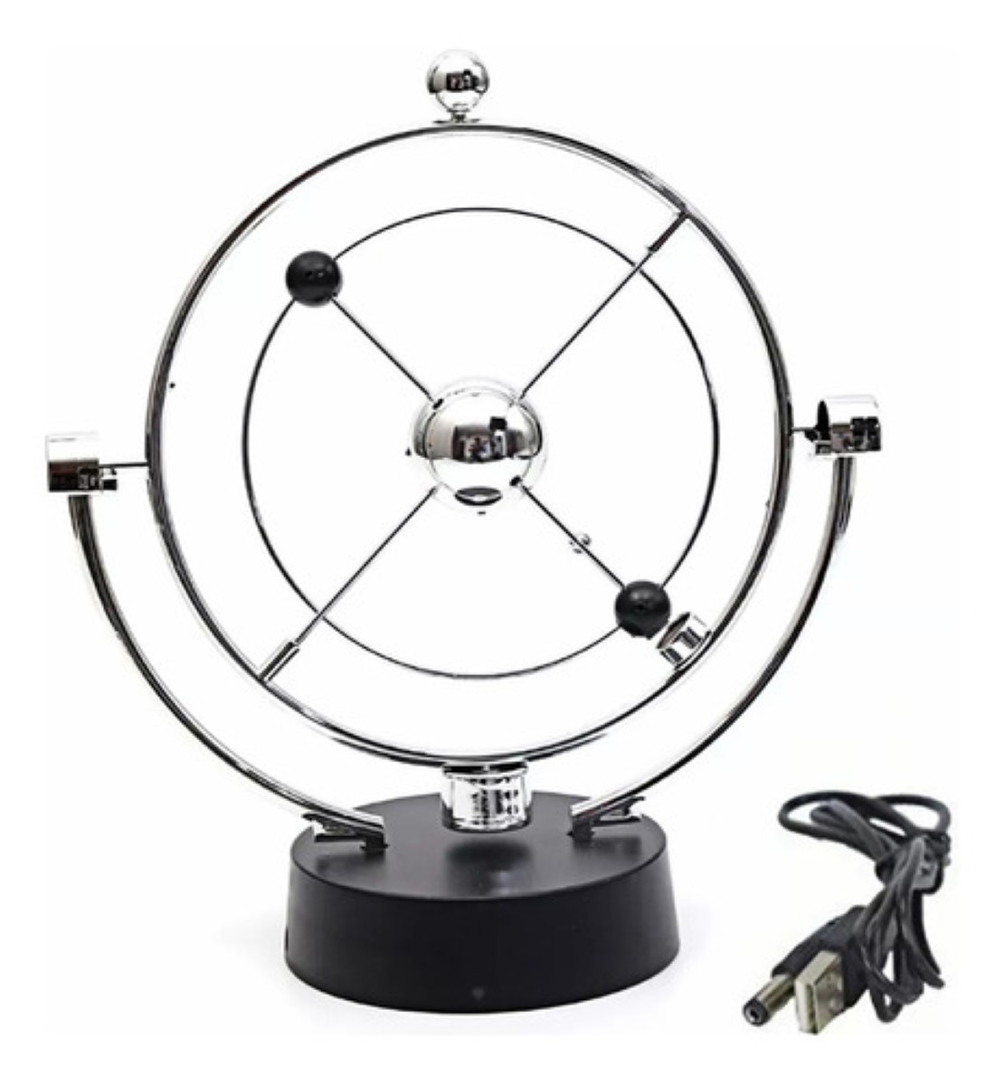 "Péndulos De Newton Kinetico Decoracion Escritorio Gadget Color Plata "