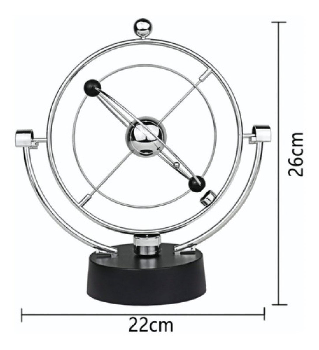 "Péndulos De Newton Kinetico Decoracion Escritorio Gadget Color Plata "