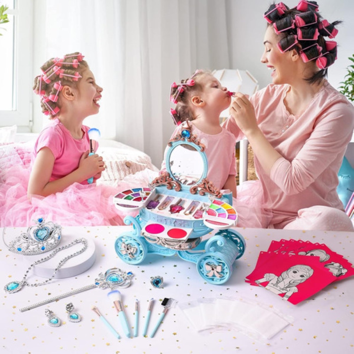 "Set De Maquillaje De Juguete Para Niñas Azul "