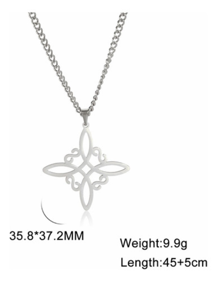 "Set Dije Cadena Anillo Aretes Pulsera Nudo De Bruja Celta plata "