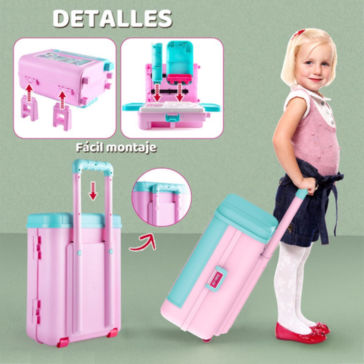 "Belleza Juguete Maquillaje Tocador Para Niñas 4en1 ".