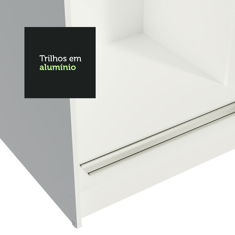 Ropero Closet Madesa Reno con 3 Puertas Corredizas y Espejo Blanco.