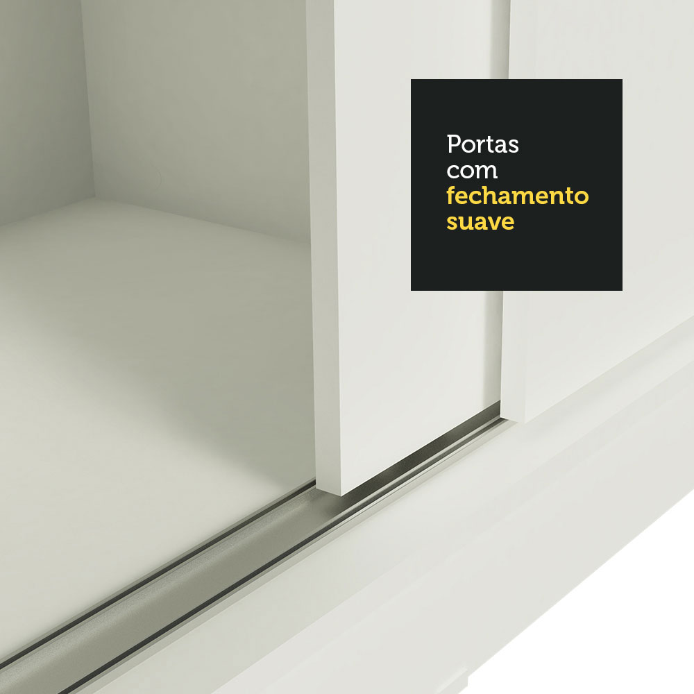 Ropero Closet Madesa Reno con 3 Puertas Corredizas y Espejo Blanco.