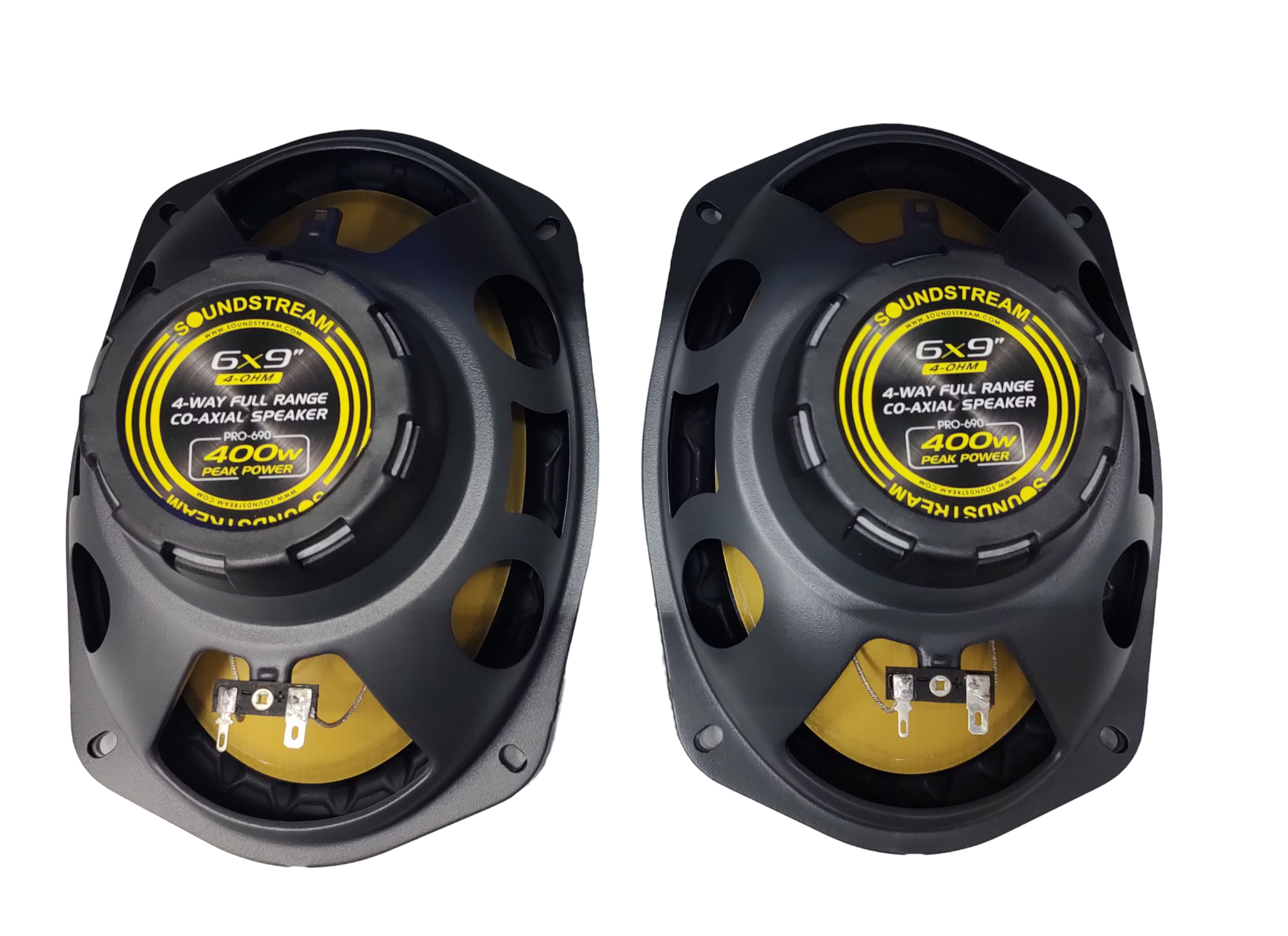 Bocinas Coaxiales SOUNDSTREAM PRO-690 200w Rms 6x9 Pulgadas 4 Ohms 2 Vías Cono Fibra de Carbono IMPP.