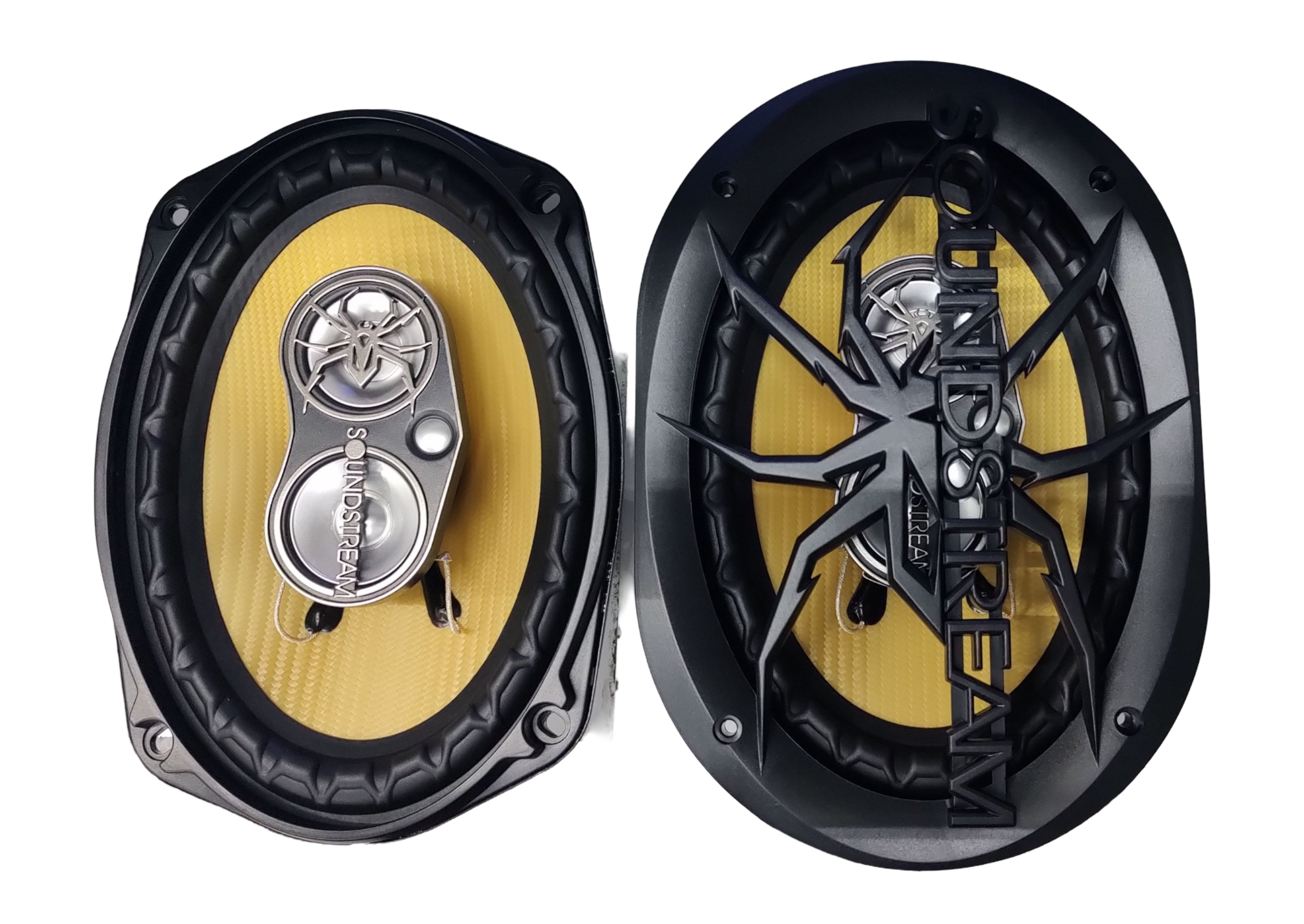 Bocinas Coaxiales SOUNDSTREAM PRO-690 200w Rms 6x9 Pulgadas 4 Ohms 2 Vías Cono Fibra de Carbono IMPP.