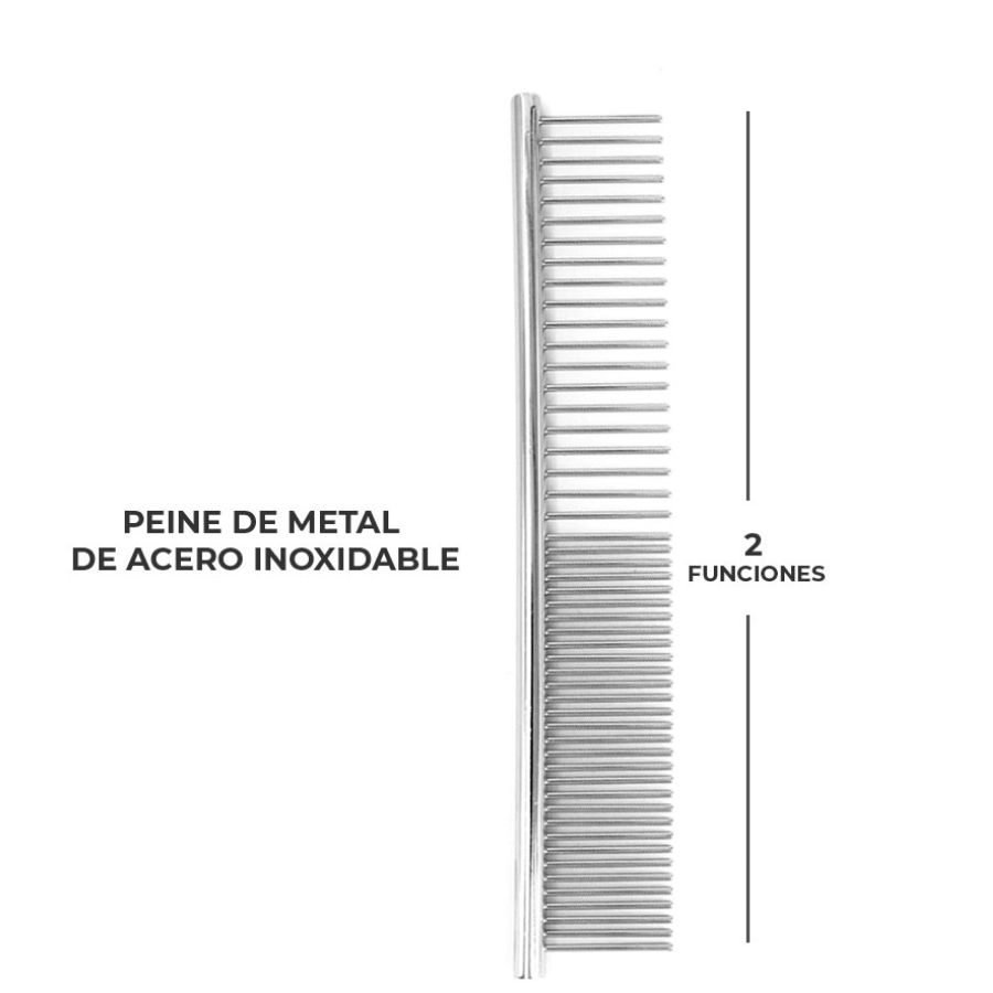 Peine acero inoxidable Deslanadorpelo para perro y gato.