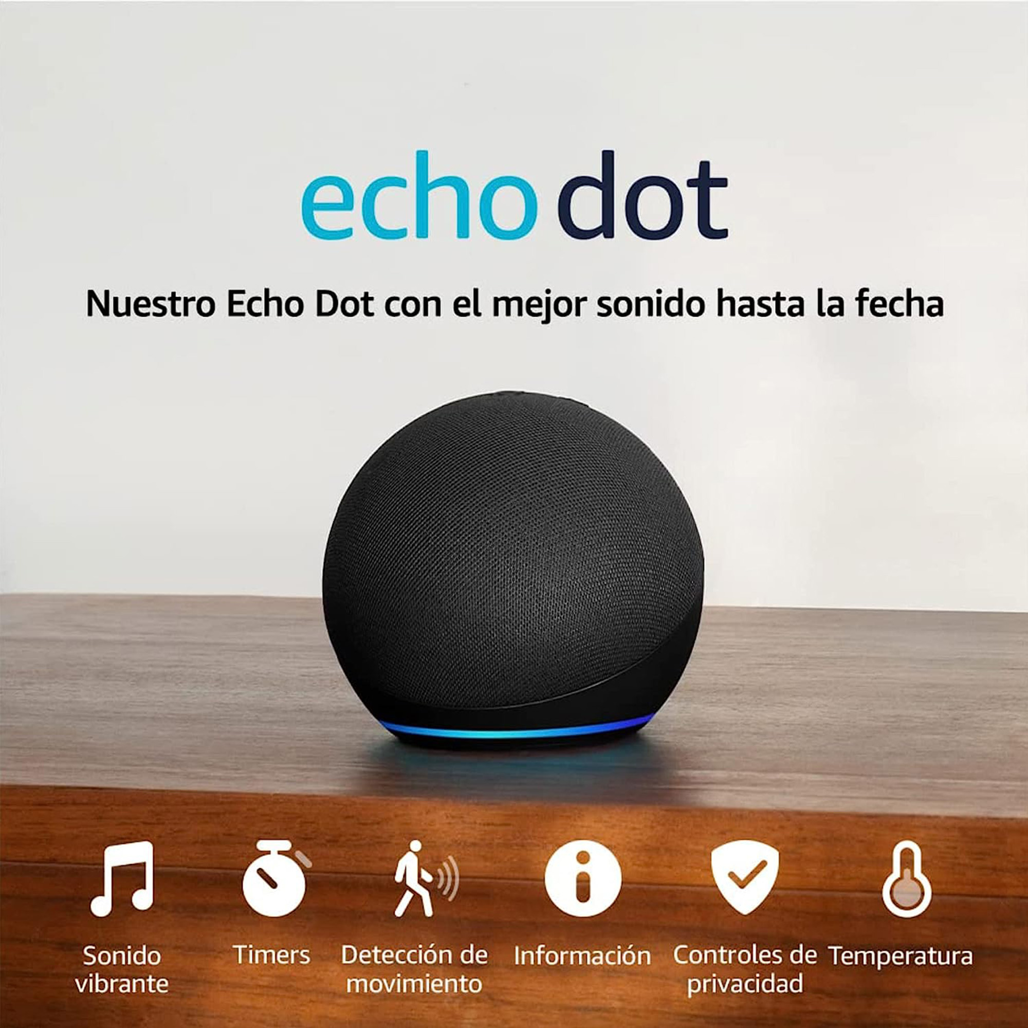 Amazon Echo Dot 5th Gen con asistente virtual Alexa, Deep Sea Blue.