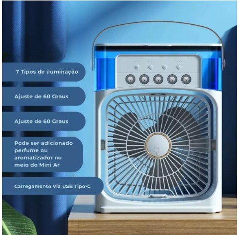 Ventilador de mesa de aire acondicionado de 10 W Portatil.