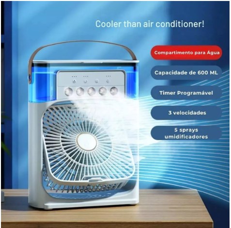 Ventilador de mesa de aire acondicionado de 10 W Portatil.