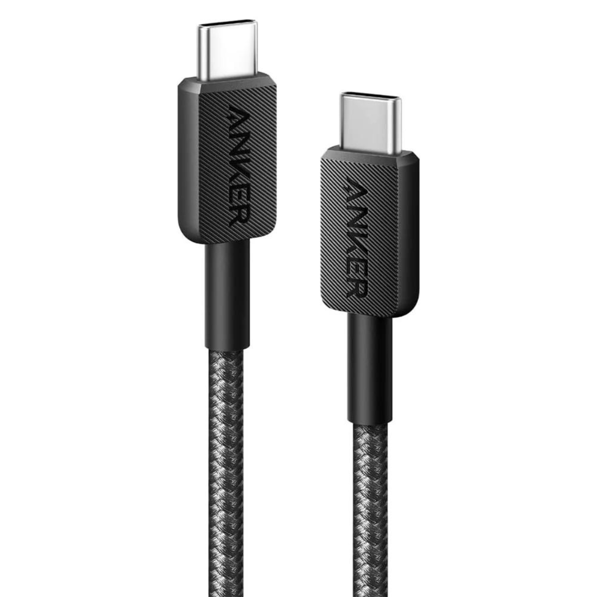 Cable USB C-C Anker 322 trenzado nylon 1mt carga rápida 60W Negro.