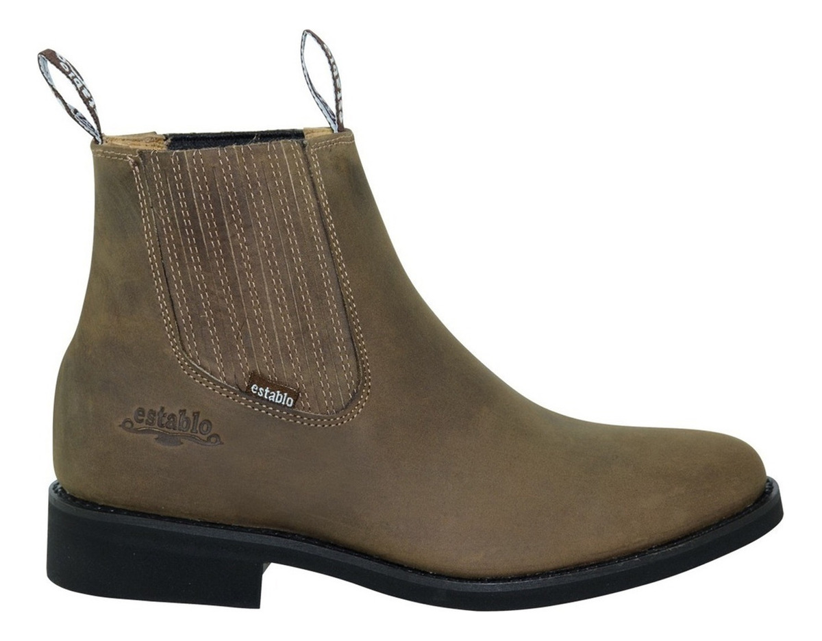 Bota Botín De Trabajo Industrial Establo 555 De Piel.