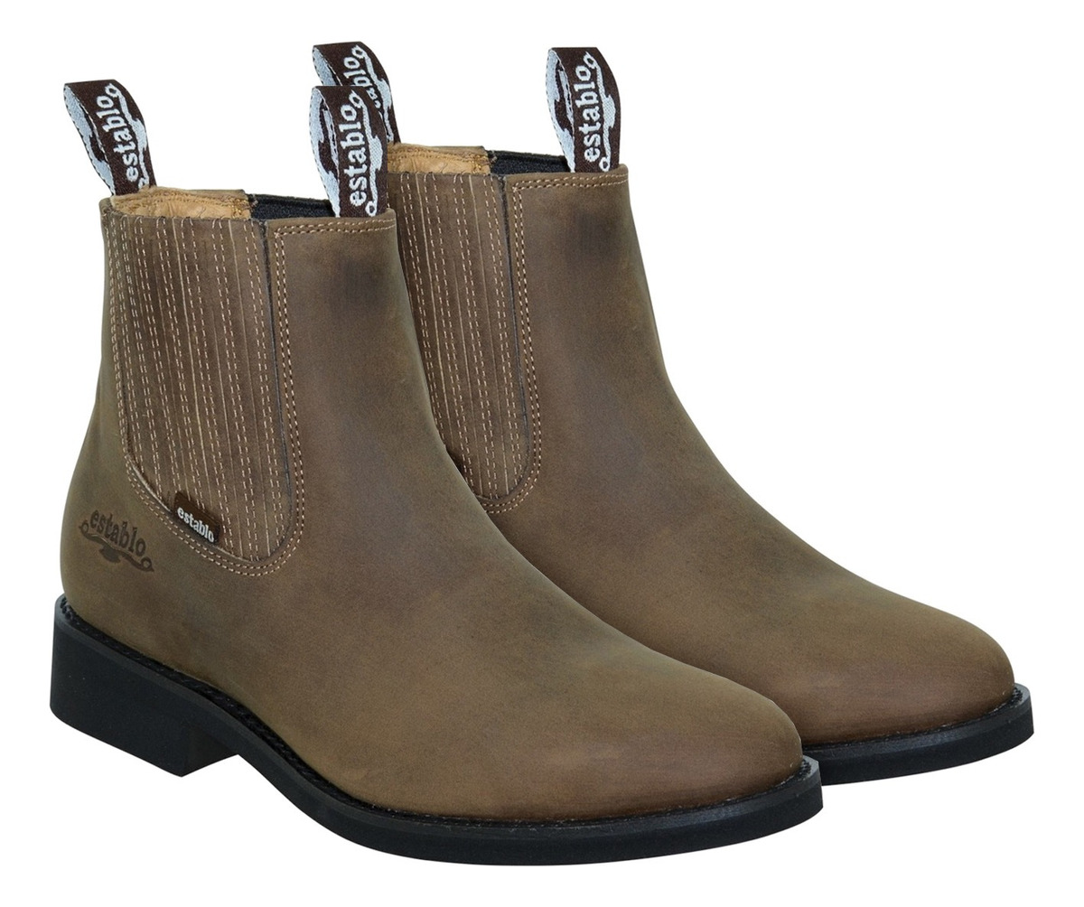 Bota Botín De Trabajo Industrial Establo 555 De Piel.