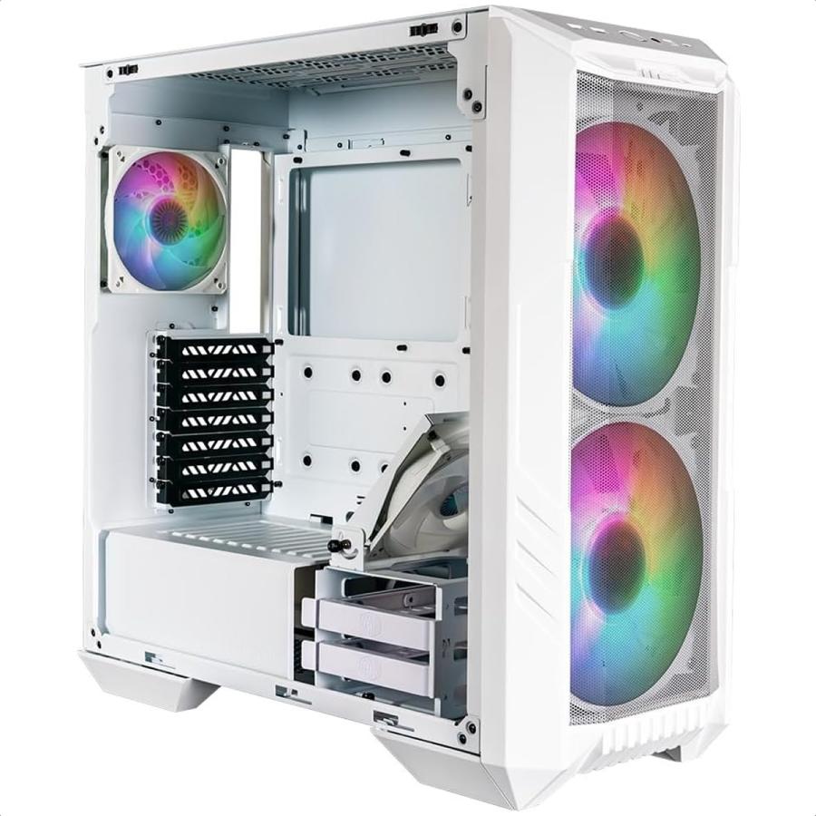 Gabinete Cooler Master HAF 500 ARGB USB3 4 Ventiladores Vidrio Templado Blanco H500-WGNN-S00