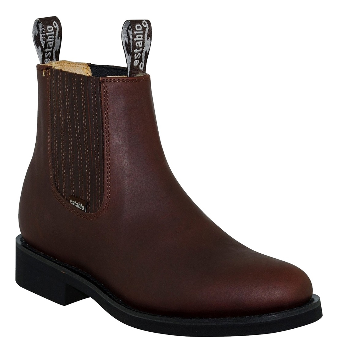 Bota Botín De Trabajo Industrial Establo 555 De Piel.