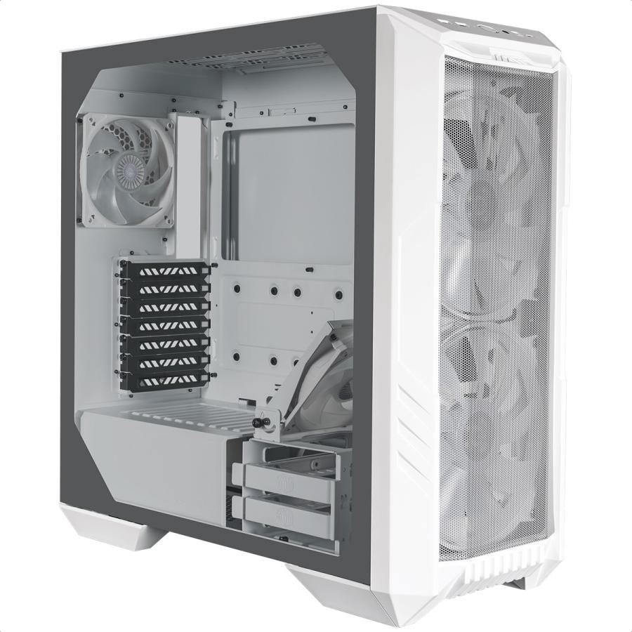Gabinete Cooler Master HAF 500 ARGB USB3 4 Ventiladores Vidrio Templado Blanco H500-WGNN-S00