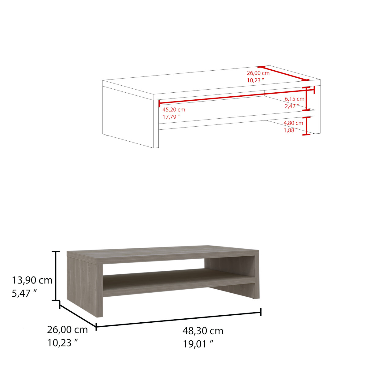BASE TIPO STAND ARMABLE PARA MONITOR DE COMPUTADORA MODELO ATACAMA.
