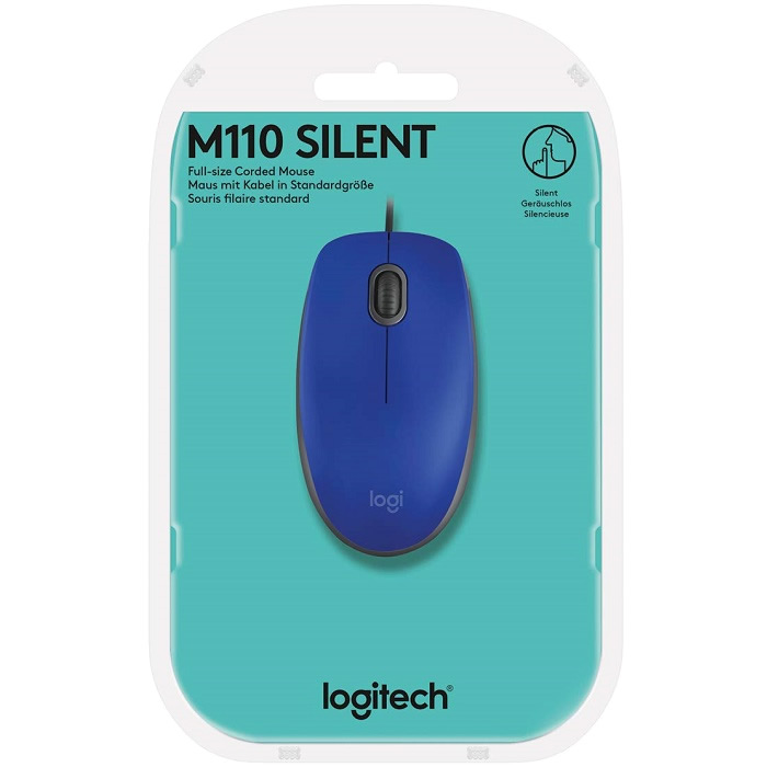 Mouse Logitech Alambrico Optico USB Azul M110 SILENT 910-006662.