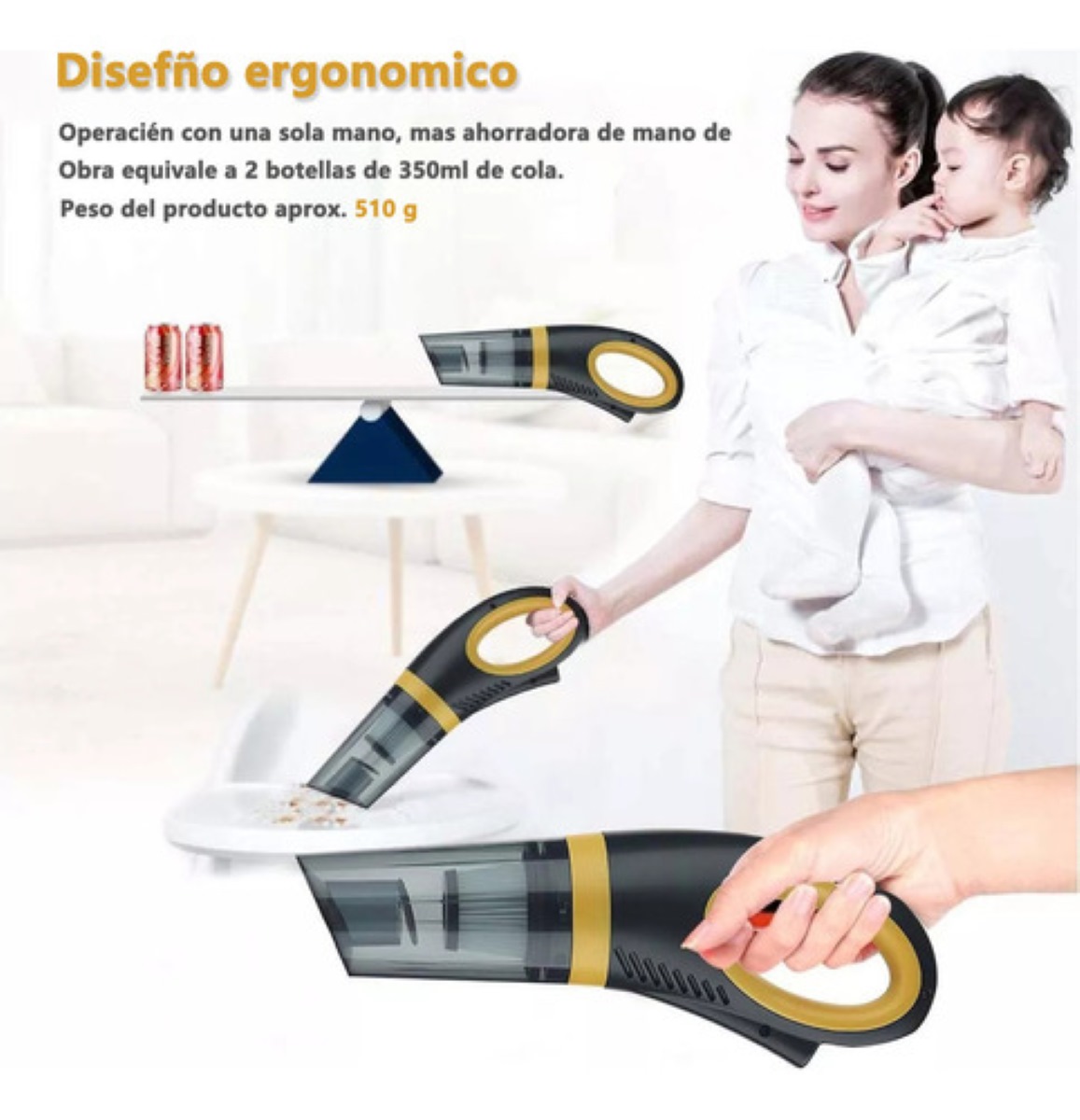 Aspiradora De Mano Portátil Inalámbrica Para Auto Hogar