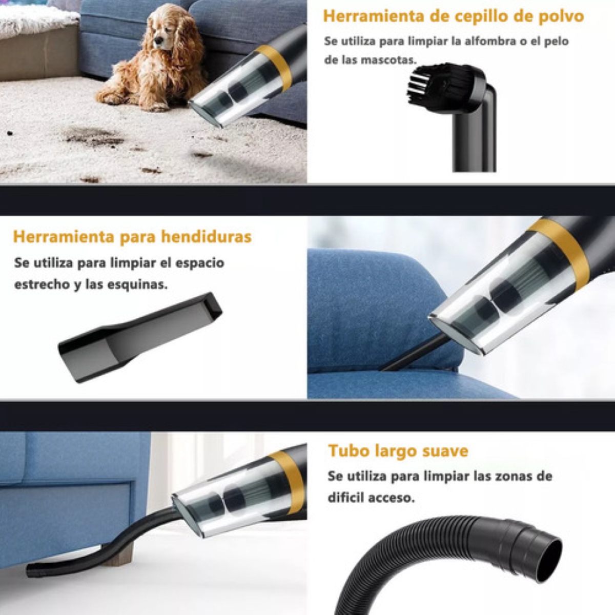 Aspiradora De Mano Portátil Inalámbrica Para Auto Hogar