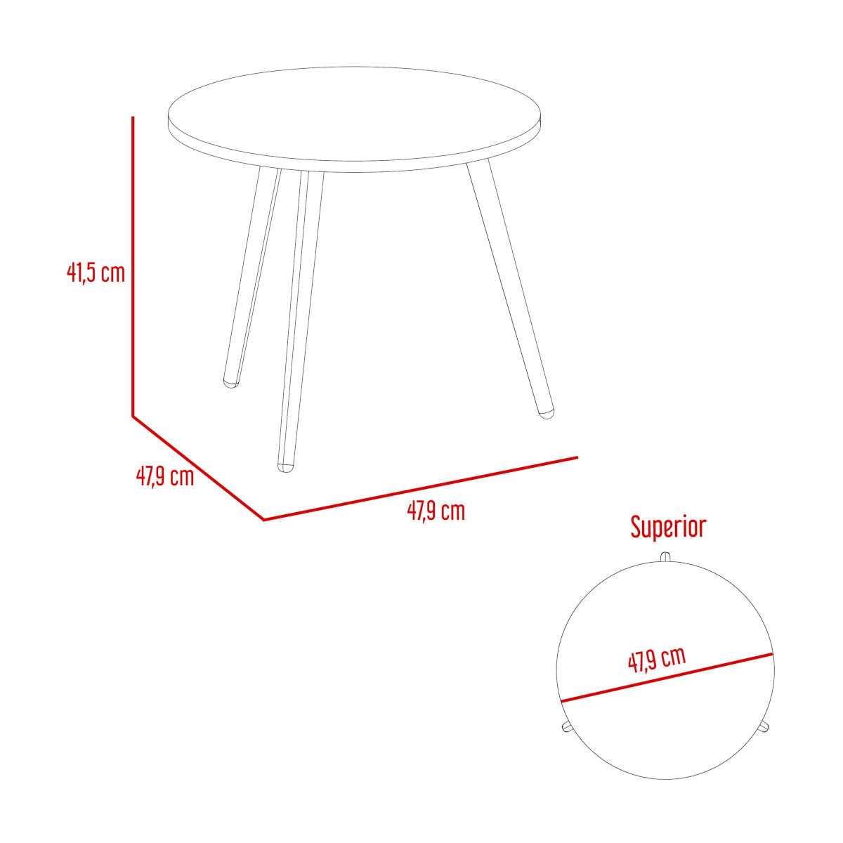 MESA AUXILIAR ARMABLE PARA SALA O ESTUDIO MODELO NARVIK.